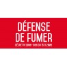 Autocollant vinyl - Défense de fumer décret - L.200 x H.100 mm