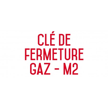 Autocollant vinyl - Clé de fermeture gaz M2 - L.200 x H.100 mm