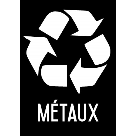 Autocollant vinyl - Recyclage métaux - L.210 x H.297 mm