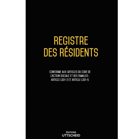 Registre des Entrées et Sorties des résidents d'EHPAD et de Maison de retraite - 206 pages - 2025