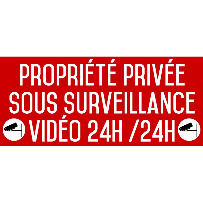 Autocollant propriété sous vidéo surveillance - autocollants d